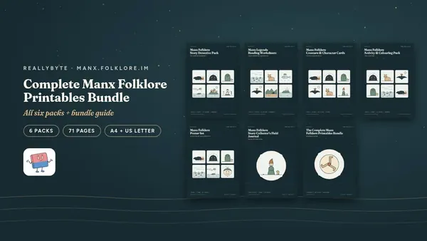 Cover of the Manx folklore printables bundle from manx.folklore.im